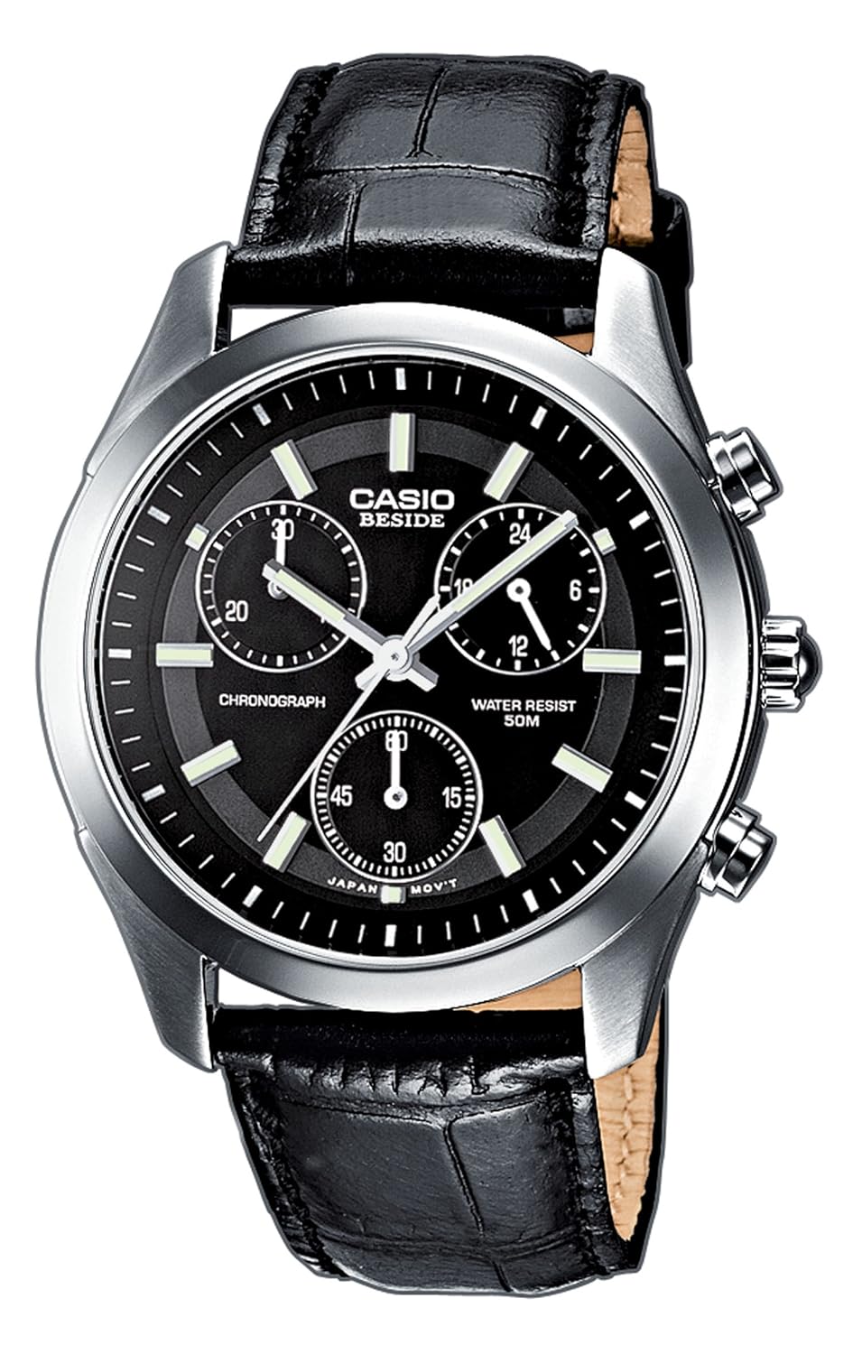 casio 卡西欧三眼计时精钢石英男表edifice指针系列bem-503l-1a